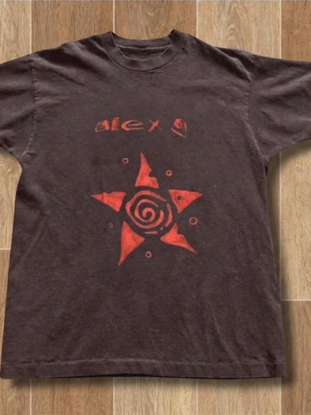 Gildan Black Short Sleeve Tee with Red Star Spiral Graphic